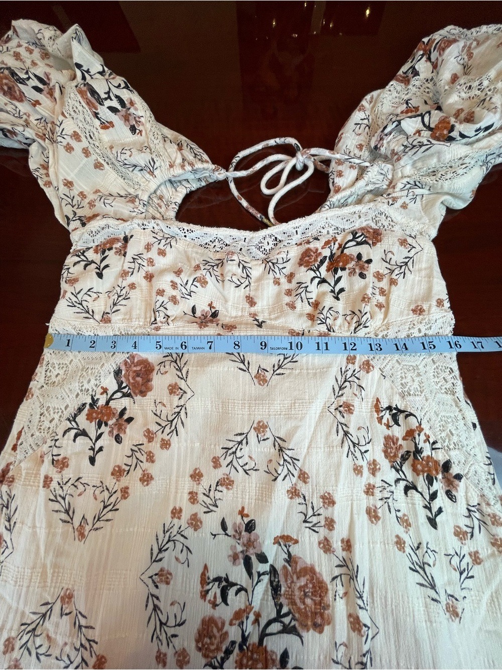 Free People All The Attitude Printed Maxi Dress Sz M Cottagecore Milkmaid Fairy - Picture 12 of 15